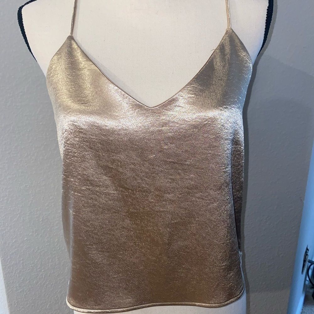 Forever 21 Contemporary Gold Racerback Tank Top